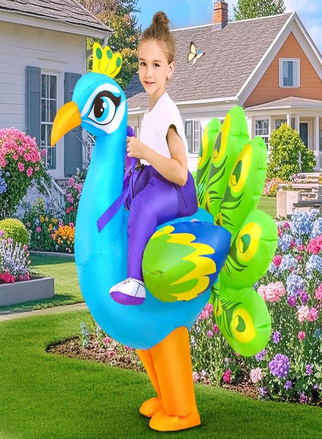 زي طاووس قابل للنفخ من KOOY للأطفال، زي طاووس قابل للنفخ، أزياء هالوين مضحكة للأطفال - Image 5